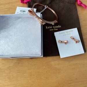 Kate Spade Bracelet and Earrings rose gold